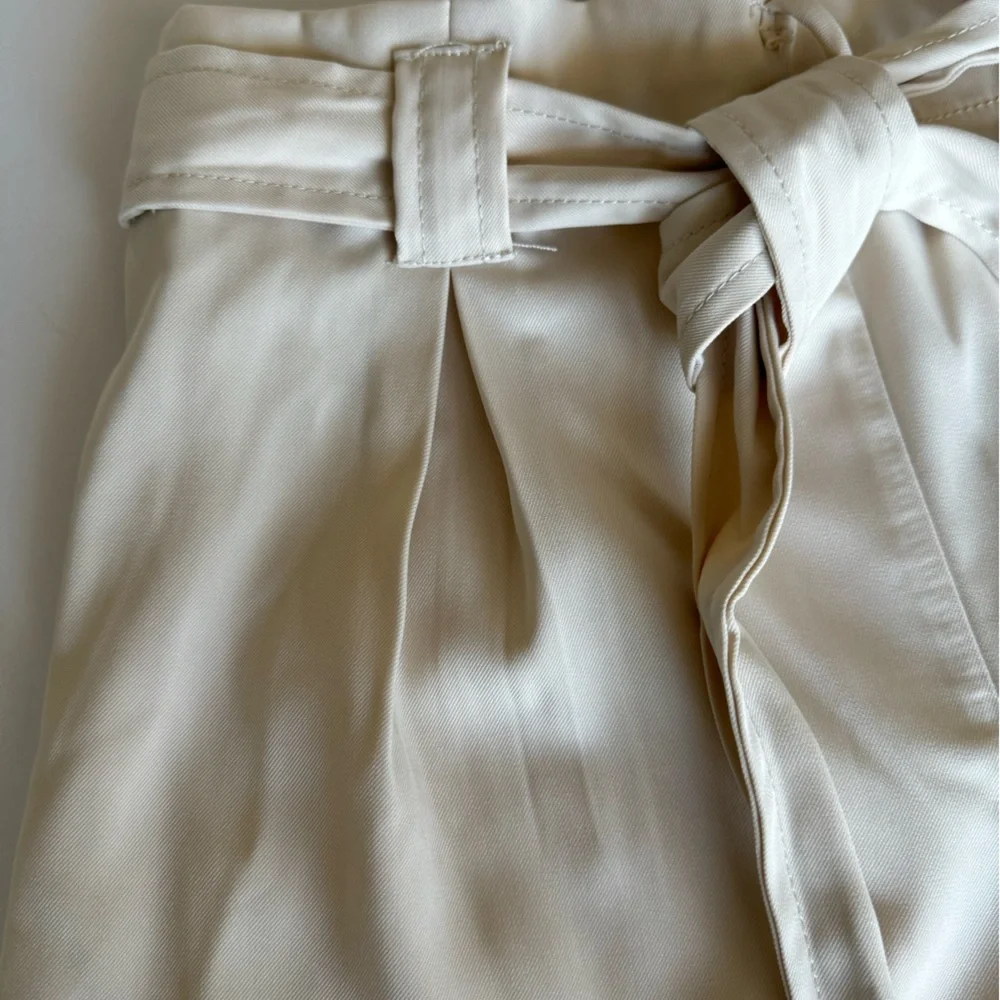 Max Studio  Shorts, S, Cream, zip front, belted with sash NWT - Picture 4 of 12